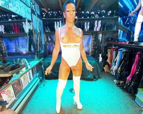 Ts Viper aka tsviper OnlyFans - White Maliby swimsuit pvc thigh high boots smoking