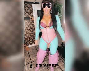 Ts Viper aka tsviper OnlyFans - New baby blue catsuit with my fav thigh high pink boots, i will do a part