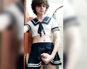 YourTwink aka yourtwinkmh OnlyFans - Cumming in my schooIgirl outfit 3 wanna lick it all off