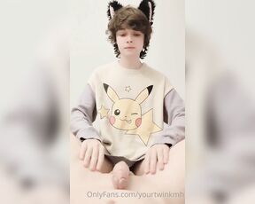 YourTwink aka yourtwinkmh OnlyFans - Giving him a cock massage in my Pikachu sweater 3 you want one too Still