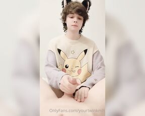 YourTwink aka yourtwinkmh OnlyFans - Giving him a cock massage in my Pikachu sweater 3 you want one too Still