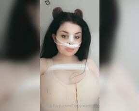 Babymaddyxo aka babymaddyxo OnlyFans - Update on my boobs, I am VERY swollen only 4 days out my chin and jaw