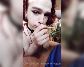 MelodyFluffington aka melodyfluffington OnlyFans - After I lube his cock with my throat I want it in my ass, but after