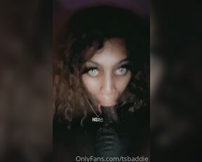 Ts Baddie aka tsbaddie OnlyFans - Green eyed bitch eating sum dick @sirelifeets