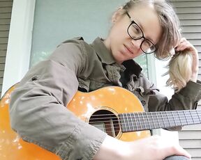 Julia Jane aka realjuliajane OnlyFans - POV Exhausted trans gf finds solace playing guitar to the rain