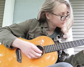 Julia Jane aka realjuliajane OnlyFans - POV Exhausted trans gf finds solace playing guitar to the rain