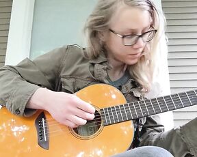 Julia Jane aka realjuliajane OnlyFans - POV Exhausted trans gf finds solace playing guitar to the rain