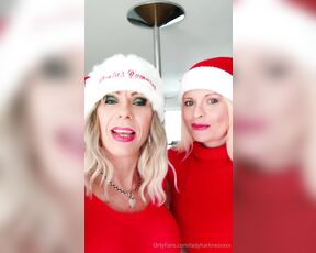 Ladyharkness aka ladyharknessxxx OnlyFans - Starting some festive frolics with the other miss Santa slut @joannajet sucking her girl cock