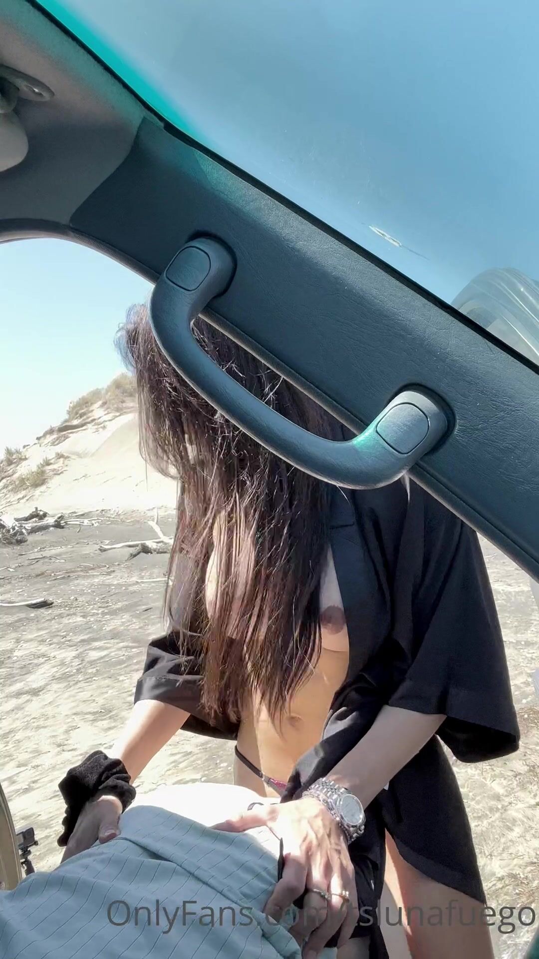 TsLunafuego aka Tslunafuego OnlyFans - OUTDOOR SEX ON THE BEACH HEY BE CARE  FULL I THINK THE POLICE IS COMING OH NO NO IS JUST A CAR 3 - XXX shemale  video